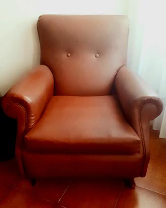 Poltrona Vintage Similpelle Cuoio stile Frau