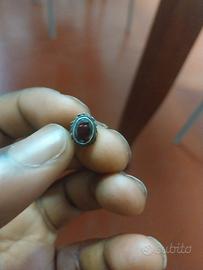 Orecchini con rubino, orecchini ovali rossi

