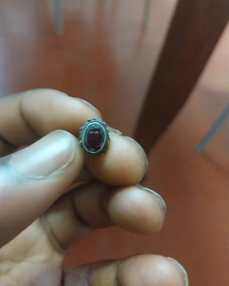 Orecchini con rubino, orecchini ovali rossi

