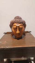 Testa di Buddha in Legno massello