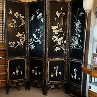 PARAVENTO Cinese con intarsi in MADREPERLA