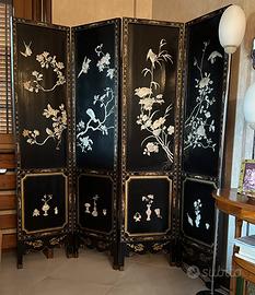 PARAVENTO Cinese con intarsi in MADREPERLA