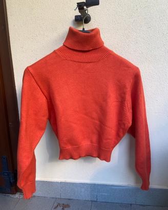 Maglione dolcevita a collo alto arancione Zara