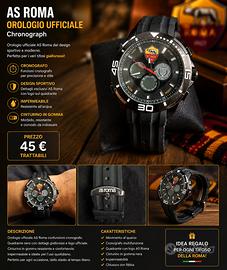 Orologio AS Roma Ufficiale Uomo – Sport Chrono Ner