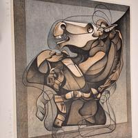 Litografia Bodini dal titolo "cavallo"