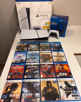 PS5 Slim Disco + Accessori + 16 Giochi