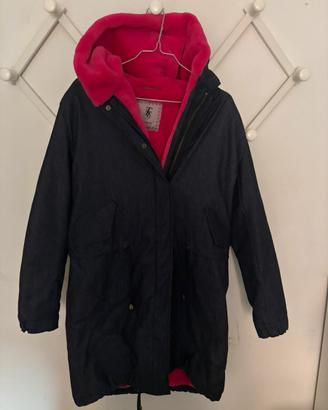 Parka in jeans ecopelliccia fucsia LE TWINS