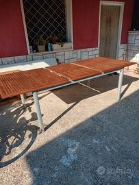 Tavolo in alluminio e teak 1.80/240 e 1.m