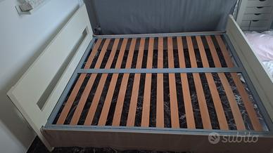 Struttura letto matrimoniale solida legno e acciai