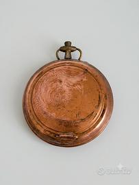 Posacenere vintage in rame a forma di orologio da 