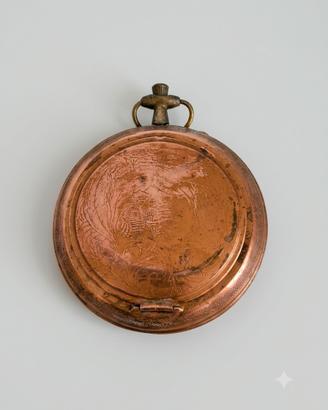 Posacenere vintage in rame a forma di orologio da 