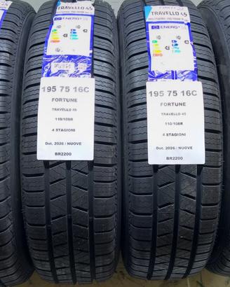 4 GOMME 195 75 16C FORTUNE BR2200