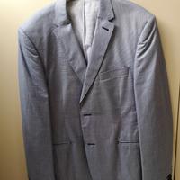 Giacca Estiva Uomo Scacchi Azzurra Taglia 52