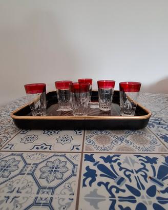 Servizio liquore Vintage +Vassoio