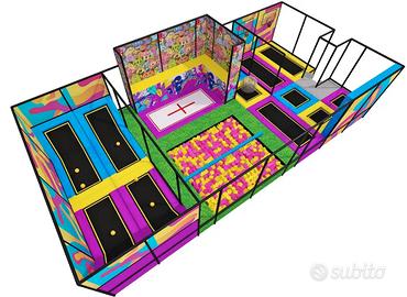 Trampolino Elastico con Piscina palline x Bambini