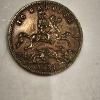 Gettone satirico Vittoria Regina 1837