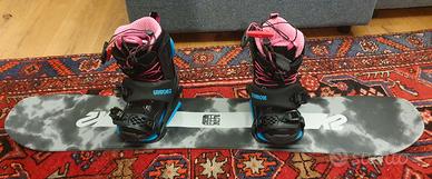Snowboard bambino k2 120 con attacchi e scarponi