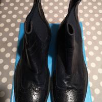Stivaletti pelle montone morbida blue navy