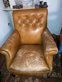 Poltrona pelle  chesterfield primi ‘900