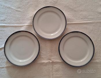 Richard Ginori 3 piattini da dessert bordo blu arg