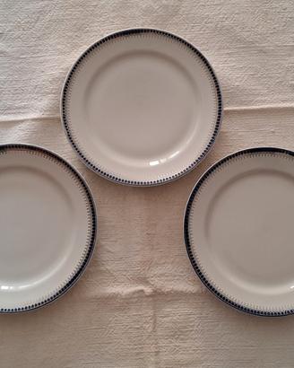 Richard Ginori 3 piattini da dessert bordo blu arg