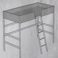 Letto a soppalco Ikea Tuffing con doppio materasso