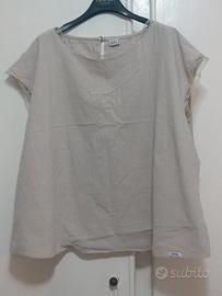 blusa Pimkie, puro cotone, beige XXL 