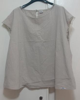 blusa Pimkie, puro cotone, beige XXL 