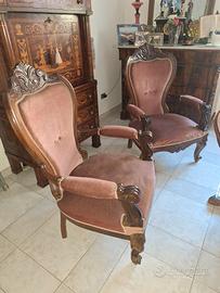 coppia poltrone antiche stile 800