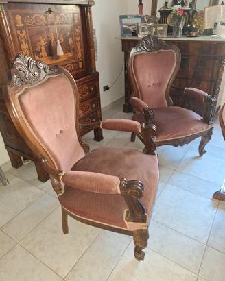 coppia poltrone antiche stile 800