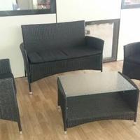 Salotto da esterno Nero con cuscini