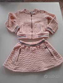 Set 2 pezzi bimba  felpa gonna Piazza Italia 92 cm