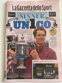 Gazzetta “Sinner sei un1co” US Open 2024