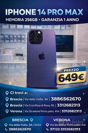 IPHONE 14 PRO MAX 256GB USATO GARANZIA: 1 ANNO  SU