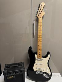 Chitarra elettrica Esthon con amplificatore AG-10,
