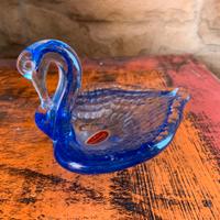Svuotatasche cigno vetro Murano blu