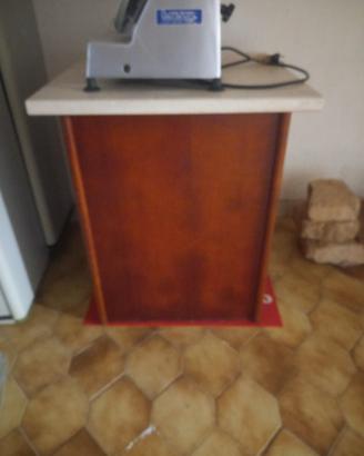 Retrobanco più porta affettatrice tutto in legno