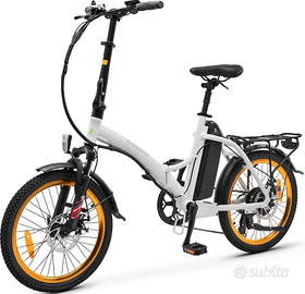 bicicletta elettrica pieghevole argento
