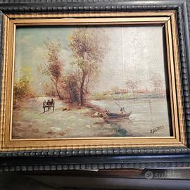 quadro olio su compensato 