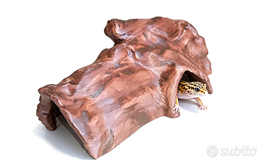 Tana grotta nascondiglio per geco pogona ragno