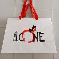 Shopper c/manico in tessuto e base rettangolare 