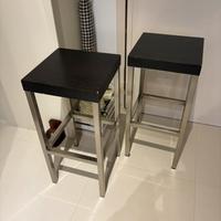 Sgabelli alti in acciaio (struttura) e legno