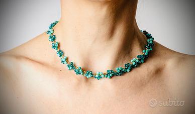 Collana handmade con cristalli di vetro