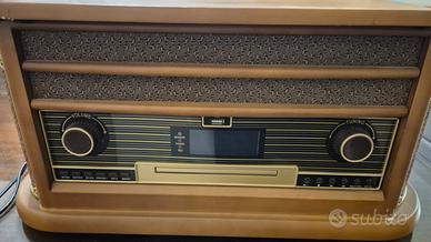 sistema hi-fi  giradischi stile vintage legno 