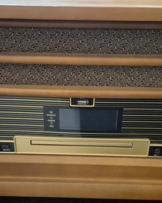 sistema hi-fi  giradischi stile vintage legno 