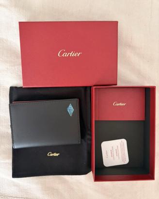 Portafogli Cartier pelle nero/bordeaux NUOVO