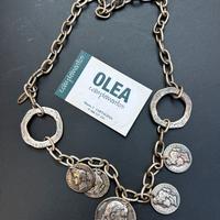 Collana in argento con ciondoli a forma di monete