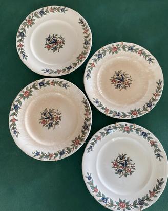 Set 4 assiettes Sarreguemines  antiche fine 800