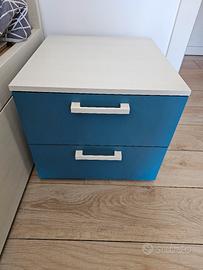 Comodino Nidi colore Mirtillo 2 cassetti 