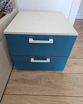 Comodino Nidi colore Mirtillo 2 cassetti 